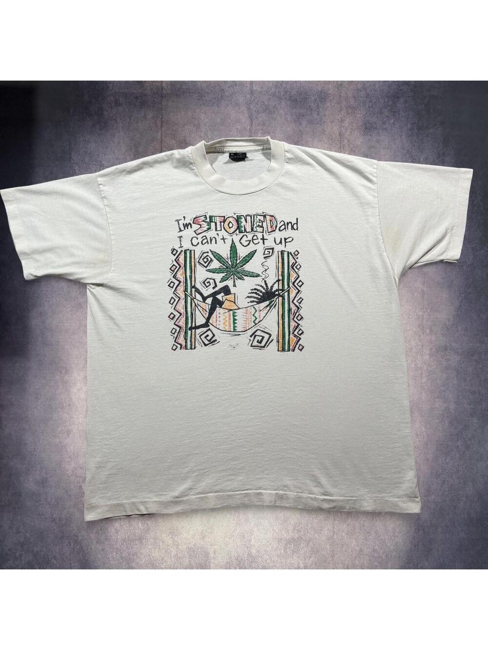 Vintage Fruit of the Loom white stoner T-Shirt